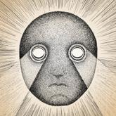 Thoughtform cover: a stippled ink drawing of a bald, oval face with hollow white eyes, radiating lines behind it on cream paper